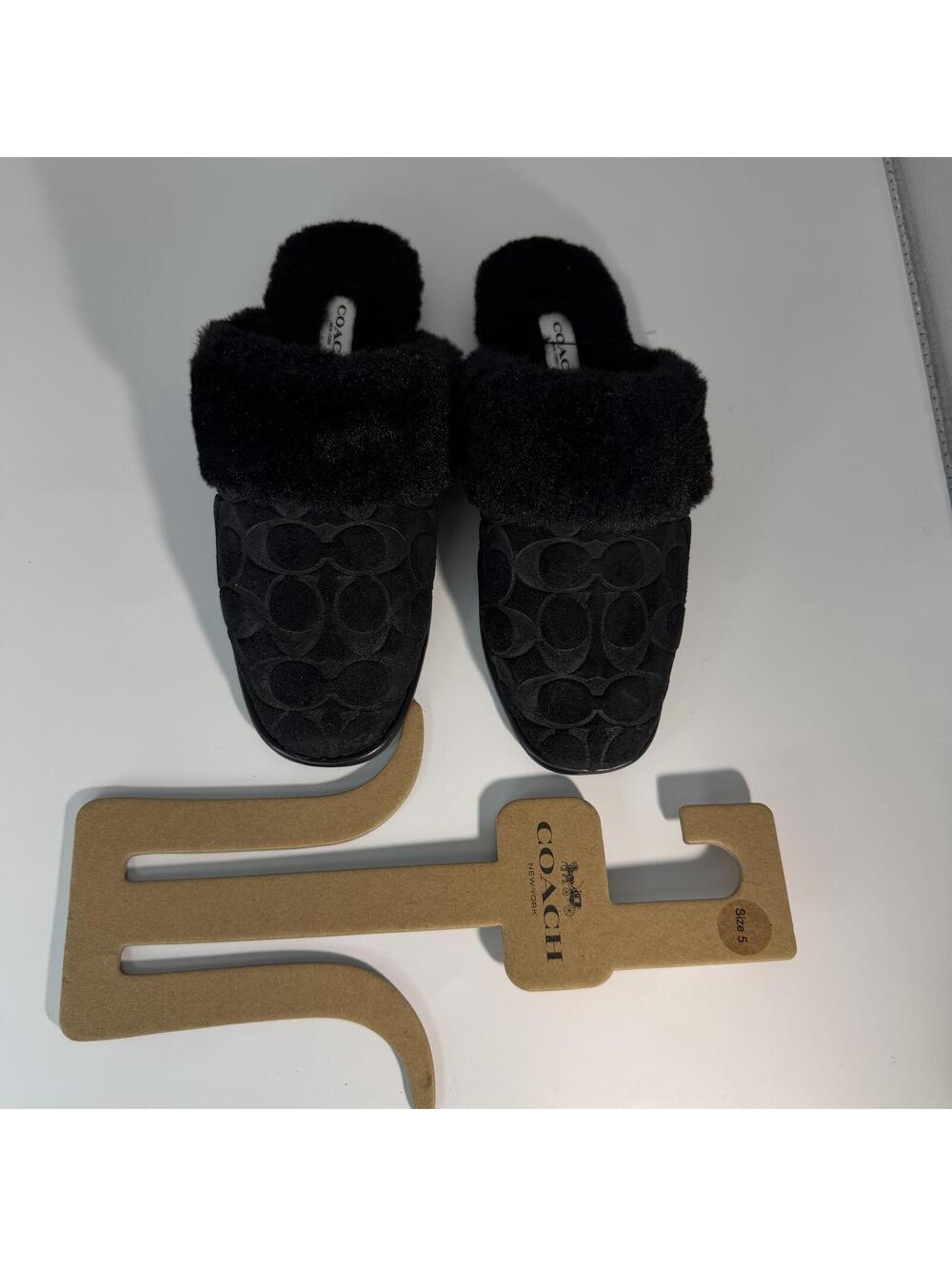 Coach Clog Slippers Black Signature CCX65 BLK Women's Size 5B EUR 35 New